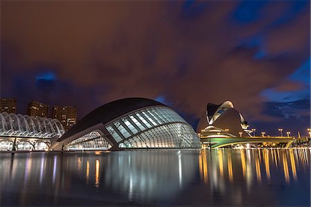 simsearch:6119-07443725,k - City of Arts and Sciences at night, Valencia, Spain, Europe Stock Photo - Premium Royalty-Free, Code: 6119-09054167