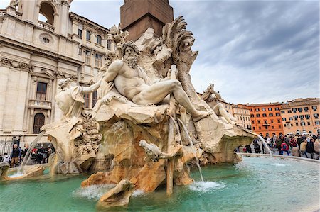 place navona italy - Fontana dei Quattro Fiumi (Four Rivers), Piazza Navona, Historic Centre, Rome, UNESCO World Heritage Site, Lazio, Italy, Europe Stock Photo - Premium Royalty-Free, Code: 6119-09073911