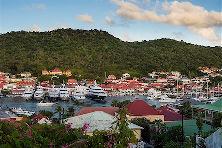 Luxury yachts, in the harbour of Gustavia, St. Barth (Saint Barthelemy), Lesser Antilles, West Indies, Caribbean, Central America Stock Photo - Premium Royalty-Free, Code: 6119-09074258