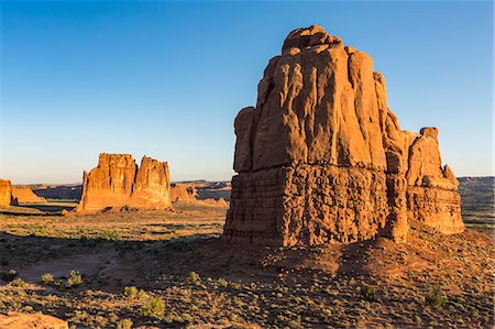 desert rock landscape - Landscape from La Sal Mountains Viewpoint, Arches National Park, Moab, Utah, United States of America, North America Stock Photo - Premium Royalty-Free, Code: 6119-09074528