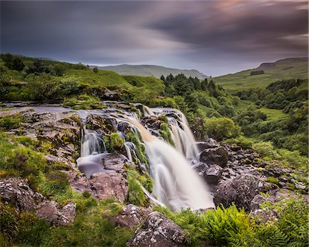 european waterfalls - Sunset at the Loup o Fintry waterfall near the village of Fintry, Stirlingshire, Scotland, United Kingdom, Europe Stock Photo - Premium Royalty-Free, Code: 6119-09156574