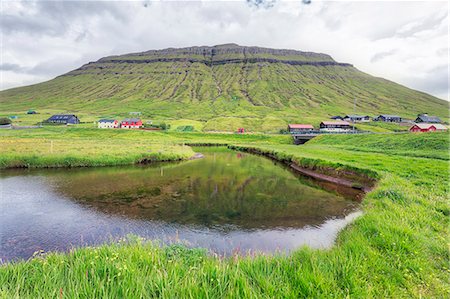 Village of Kollafjorour, Torshavn Municipality, Streymoy Island, Faroe Islands, Denmark, Europe Stock Photo - Premium Royalty-Free, Code: 6119-09161673