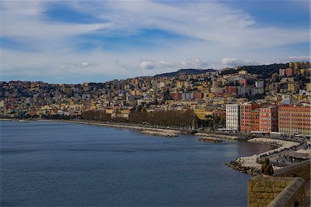 simsearch:6119-07541502,k - Promenade and city view, Villa Comunale park at the waterfront seen from Castel dell Ovo fortress at Napoli Gulf, Naples, Campania, Italy, Europe Stock Photo - Premium Royalty-Free, Code: 6119-09161800