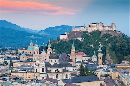 View of Hohensalzburg Castle above The Old City, UNESCO World Heritage Site, Salzburg, Austria, Europe Stock Photo - Premium Royalty-Free, Code: 6119-09126870