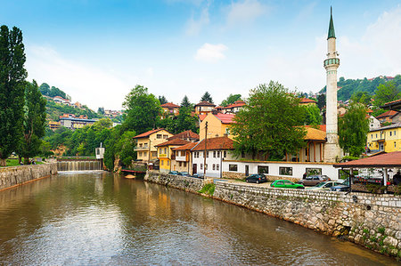 simsearch:877-08897949,k - Hajjis Mosque by Miljacka river in Sarajevo, Bosnia and Hercegovina, Europe Stock Photo - Premium Royalty-Free, Code: 6119-09252634