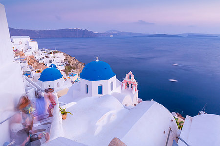 simsearch:841-05960033,k - View of Oia village at dusk, Santorini, Cyclades, Aegean Islands, Greek Islands, Greece, Europe Stock Photo - Premium Royalty-Free, Code: 6119-09253451