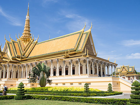 simsearch:841-07523329,k - The throne hall at the Royal Palace, Phnom Penh, Cambodia, Indochina, Southeast Asia, Asia Foto de stock - Sin royalties Premium, Código: 6119-09203144