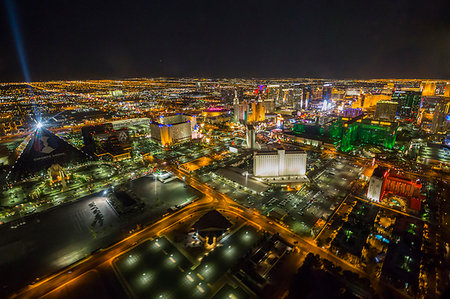 simsearch:862-08274106,k - View of Las Vegas and The Strip from helicopter at night, Las Vegas, Nevada, United States of America, North America Stock Photo - Premium Royalty-Free, Code: 6119-09203594