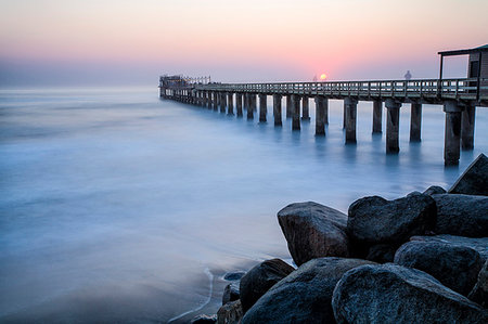 swakopmund - The Pier at sunset, Swakopmund, Namibia, Africa Stock Photo - Premium Royalty-Free, Code: 6119-09203513