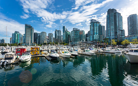 Urban office buildings overlooking Vancouver Harbour near the Convention Centre, Vancouver, British Columbia, Canada, North America Stock Photo - Premium Royalty-Free, Code: 6119-09228806