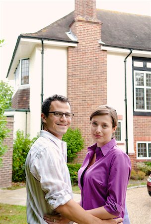 simsearch:649-03447245,k - Satisfied couple outside new home Stock Photo - Premium Royalty-Free, Code: 6122-07692942