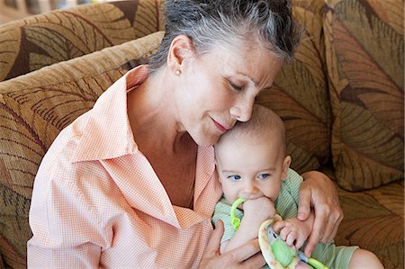 Senior woman with baby grandson Stock Photo - Premium Royalty-Free, Code: 6122-07695688