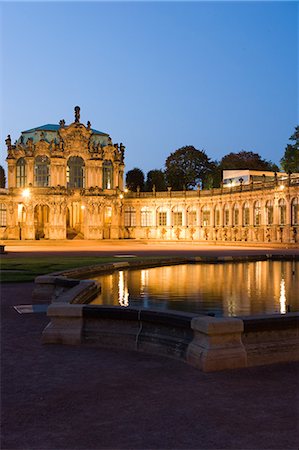 dresden - Zwinger illuminated at night, Dresden, Germany Stock Photo - Premium Royalty-Free, Code: 6122-07696933