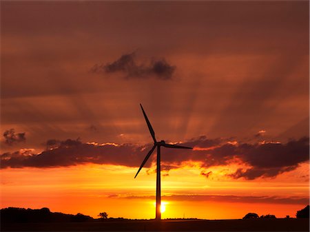 simsearch:649-06400732,k - Wind turbine against sunset sky Photographie de stock - Premium Libres de Droits, Code: 6122-07703787