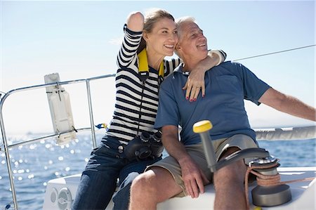 simsearch:649-05520995,k - Older couple sitting on boat Stock Photo - Premium Royalty-Free, Code: 6122-08211965