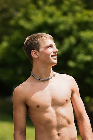 shirtless teen boy - Teenage boy with naked torso in countryside Stock Photo - Premium Royalty-Free, Code: 6122-08212630