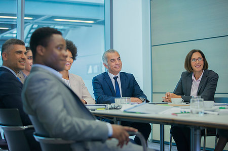 simsearch:614-03507042,k - Business people listening in conference room meeting Stock Photo - Premium Royalty-Free, Code: 6124-09229191