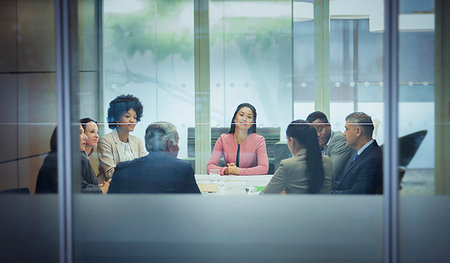 simsearch:614-03507042,k - Business people in conference room meeting Stock Photo - Premium Royalty-Free, Code: 6124-09229115