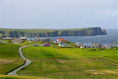 saltwater - UK, Scotland, Shetland, Bigton, Village by sea Stock Photo - Premium Royalty-Free, Code: 6126-08659483