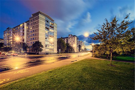 simsearch:6126-08643547,k - Sweden, Skane, Malmo, View of modern residential district Fotografie stock - Premium Royalty-Free, Codice: 6126-08636358