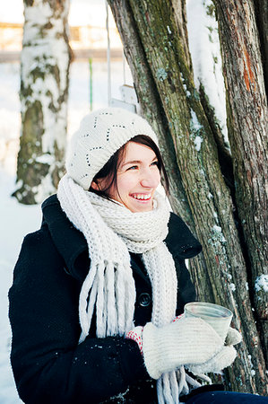 simsearch:6108-06167383,k - Young woman in the snow in Sodermanland, Sweden Stock Photo - Premium Royalty-Free, Code: 6126-09204342