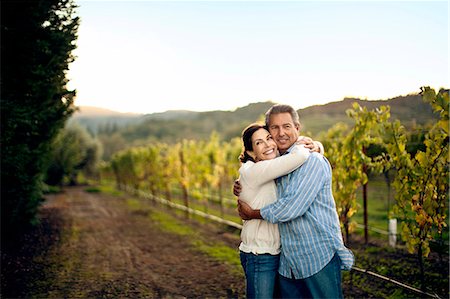 simsearch:614-06898128,k - Portrait of happy mature couple hugging in the vineyard. Stock Photo - Premium Royalty-Free, Code: 6128-08780936