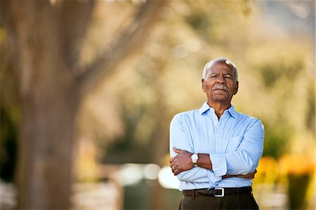 elderly african american male - Portrait of senior man outside. Stock Photo - Premium Royalty-Free, Code: 6128-08737606