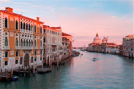 Europe,Italy,Veneto,Venice district Grand Canal of Venice at sunset Stock Photo - Premium Royalty-Free, Code: 6129-09057585