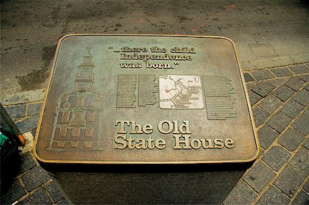 High angle view of a memorial plaque, Boston, Massachusetts, USA Stock Photo - Premium Royalty-Free, Code: 625-00804473