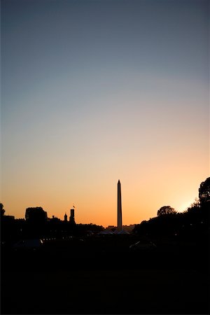 simsearch:625-00805879,k - Silhouette of the Washington Monument in the distant, Washington DC, USA Stock Photo - Premium Royalty-Free, Code: 625-00804701
