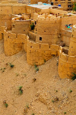 High angle view of a fort, Jaisalmer Fort, Jaisalmer, Rajasthan, India Stock Photo - Premium Royalty-Free, Code: 625-00804777