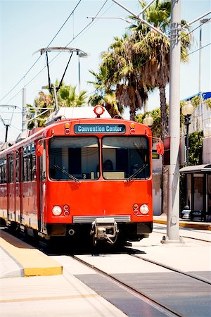 streetcar front view - Front profile of a trolley, San Diego, California, USA Stock Photo - Premium Royalty-Free, Code: 625-00804808