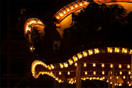 simsearch:625-00805801,k - Lights on a carousel in an amusement park at night, San Diego, California, USA Stock Photo - Premium Royalty-Free, Code: 625-00805041