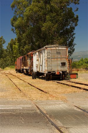 freight train - Abandoned freight train on railroad track Stock Photo - Premium Royalty-Free, Code: 625-00805239