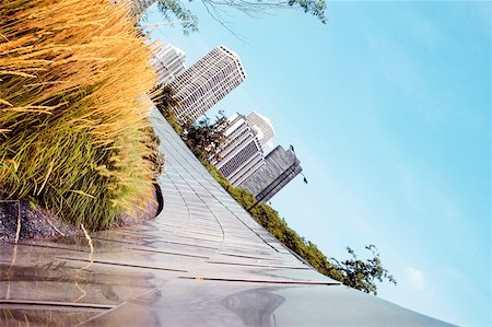 Low angle view of buildings in a city, Aon Center and Two Prudential Plaza, Chicago, Illinois, USA Stock Photo - Premium Royalty-Free, Code: 625-00805745