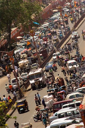 simsearch:625-00806447,k - High angle view of traffic on the streets, Jaipur, Rajasthan, India Stock Photo - Premium Royalty-Free, Code: 625-00805751