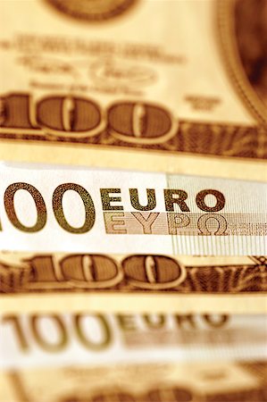 simsearch:625-00801281,k - Euro and USA paper currency, close-up, full frame Stock Photo - Premium Royalty-Free, Code: 625-00801082