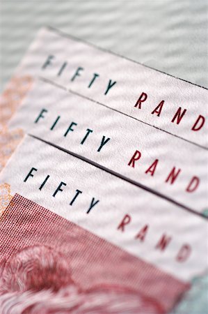 simsearch:625-00801281,k - Three 50 South African Rand bank notes, close-up Stock Photo - Premium Royalty-Free, Code: 625-00801106
