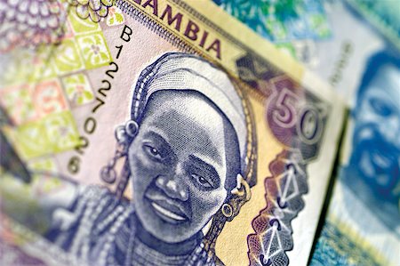 simsearch:625-00801281,k - Extreme close-up of Gambian bank note Stock Photo - Premium Royalty-Free, Code: 625-00801155