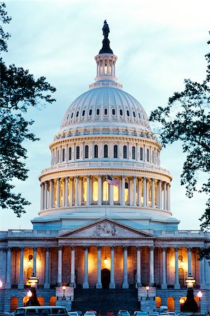 simsearch:625-00840464,k - Low angle view of a government building lit up at dusk, Capitol Building, Washington DC, USA Stock Photo - Premium Royalty-Free, Code: 625-00840475