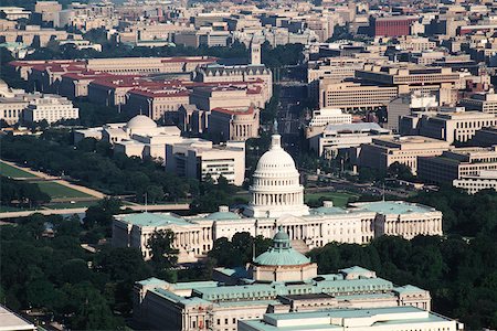 simsearch:625-00840445,k - Aerial view of a government building, Capitol Building, Library of Congress, Washington DC, USA Stock Photo - Premium Royalty-Free, Code: 625-00840486