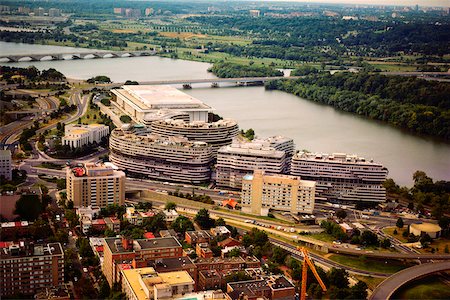 simsearch:625-00840445,k - Aerial view of buildings in a city, Watergate, Kennedy Center, Washington DC, USA Stock Photo - Premium Royalty-Free, Code: 625-00840528