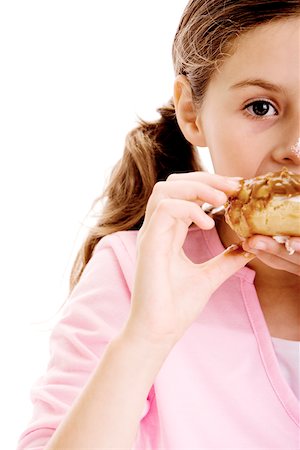simsearch:625-01250196,k - Portrait of a girl eating dessert Stock Photo - Premium Royalty-Free, Code: 625-00851212