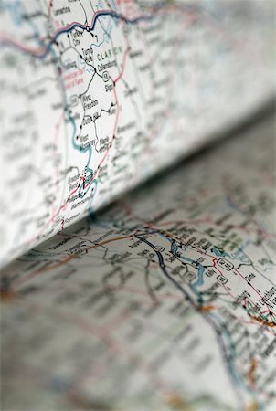 road map - Close-up of a map Stock Photo - Premium Royalty-Free, Code: 625-00898537