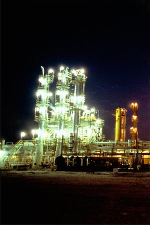 Petrochemical plant lit up at night, Salvador, Brazil Stock Photo - Premium Royalty-Free, Code: 625-00898618