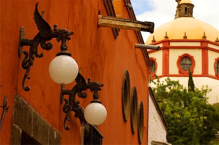 simsearch:630-03481463,k - Low angle view of lanterns on a building, Mexico Stock Photo - Premium Royalty-Free, Code: 625-00903447