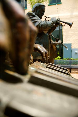 Close-up of statues of three musicians playing musical instruments, New Orleans, Louisiana, USA Stock Photo - Premium Royalty-Free, Code: 625-00903575