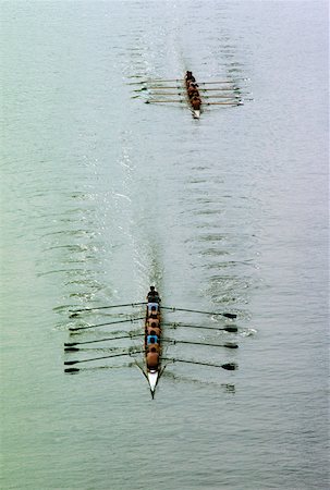 Aerial view of rowing team practicing on the river, Potomac River, Georgetown University, USA Stock Photo - Premium Royalty-Free, Code: 625-00903865