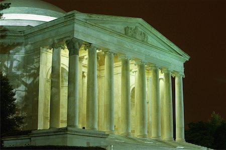 simsearch:625-00805879,k - Building lit up at night, Jefferson Memorial, Washington DC USA Stock Photo - Premium Royalty-Free, Code: 625-01038684