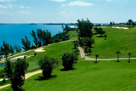 High angle view of Castle harbor golf course, Bermuda Stock Photo - Premium Royalty-Free, Code: 625-01040469